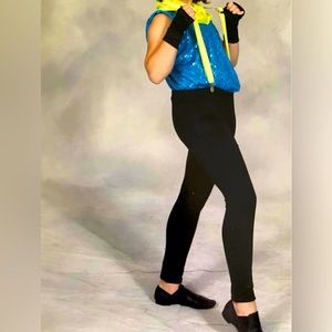 Weissman Dance Costume - Child Large - Leotard, Suspenders, Scarf, Wrist Cuffs